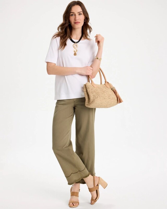 Scallop Pull-On Wide-Leg Crop Jeans - image 2
